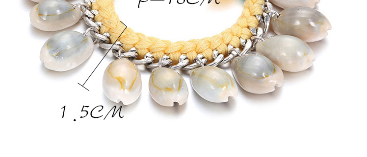 Fashion Khaki Shell Decorated Metal Weaving Chain Design  Alloy Fashion Bracelets,Fashion Bracelets