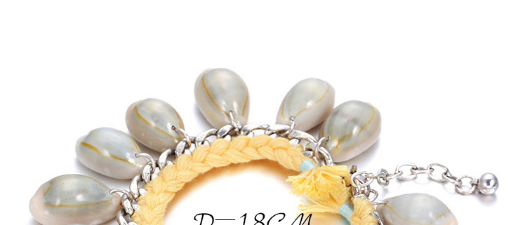 Fashion Khaki Shell Decorated Metal Weaving Chain Design  Alloy Fashion Bracelets,Fashion Bracelets
