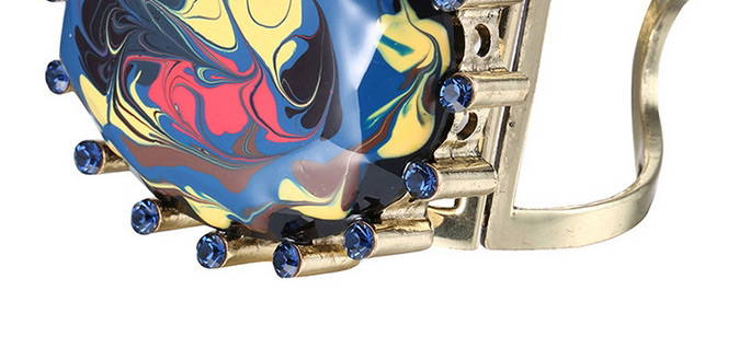 Exaggerate Multi-color Big Gemstone Decorated Open Design  Alloy Fashion Bangles,Fashion Bangles