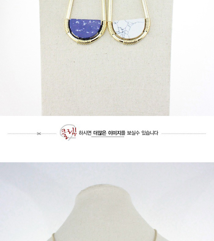 Trendy Blue U Shape Pendant Decorated Simple Design,Pendants