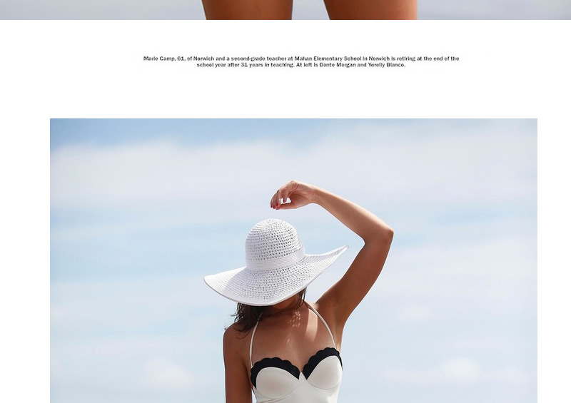 Trendy White+black Color Matching One-piece Design,One Pieces