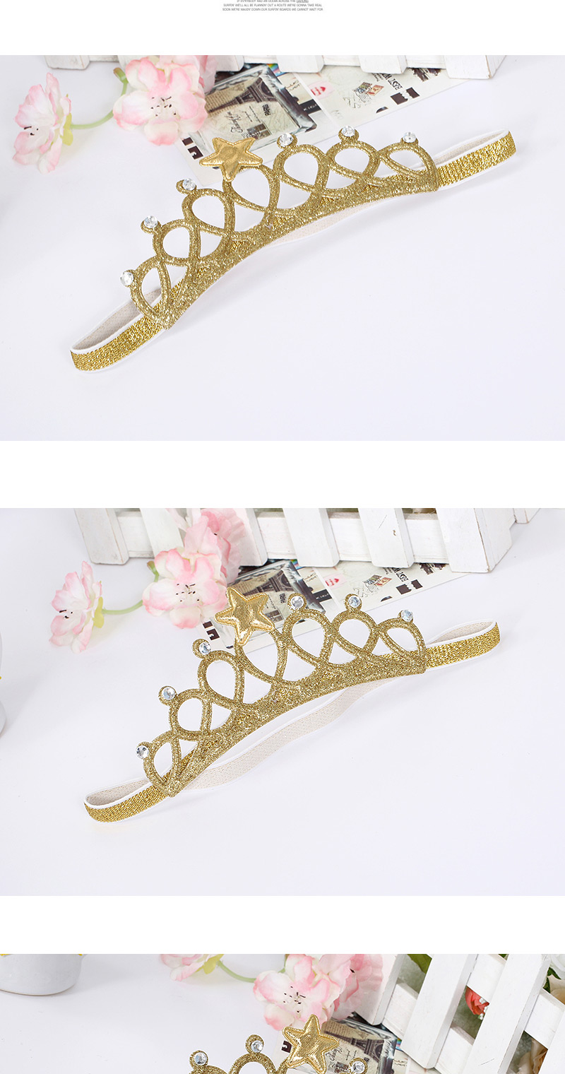 Cute Gold Color Star&diamond Decorated Crown Shape Design Fabric Kids Accessories,Kids Accessories
