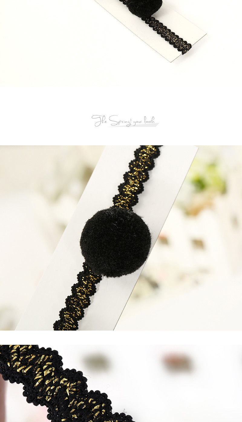 Cute Black Fuzzy Ball Shape Decorated Simple Design,Kids Accessories