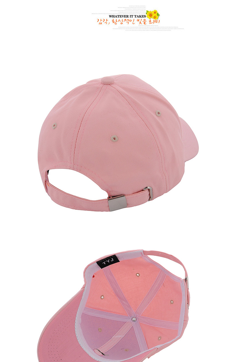 Fashion Pink Peach Embroidered Pattern Decorated Pure Color Design,Baseball Caps