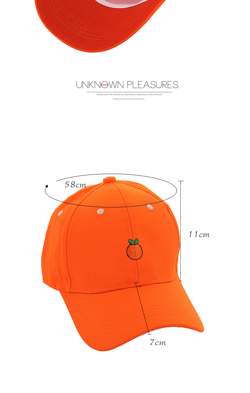 Fashion Orange Apple Embroidered Pattern Decorated Pure Color Design,Baseball Caps