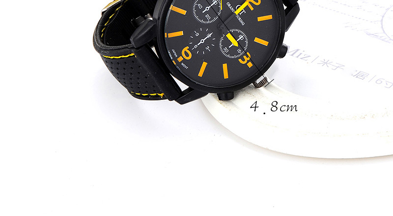 Fashion Orange Pure Color Decorated Noctilucence Waterproof Design,Ladies Watches