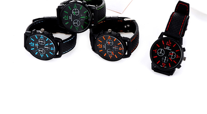 Fashion Orange Pure Color Decorated Noctilucence Waterproof Design,Ladies Watches