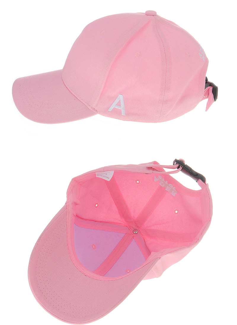 Fashoin Pink Letter A Embroidery Decorated Pure Color Design,Baseball Caps