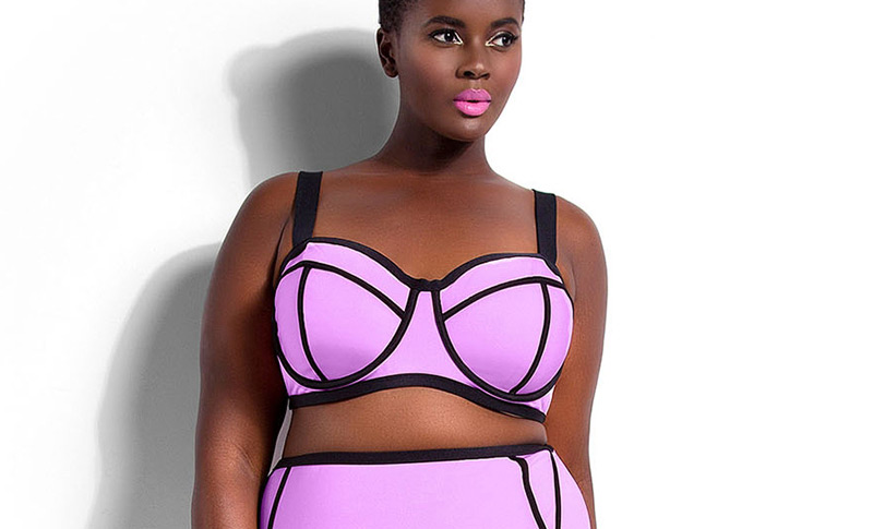 Sexy Pink Pure Color Decorated Two Parts Design,Swimwear Plus Size