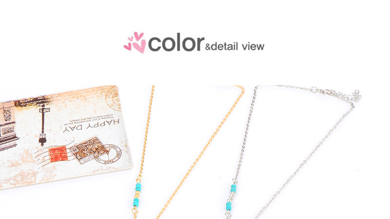 Retro Gold Color Beads&leaf Pendant Decorated Simple Design,Chains