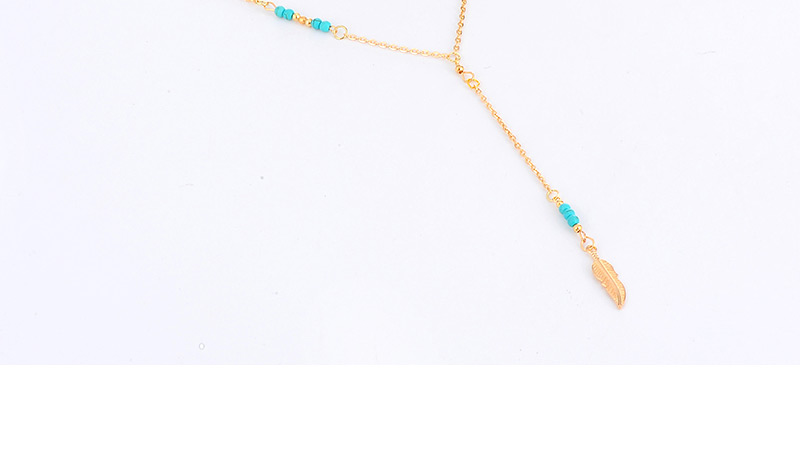 Retro Gold Color Beads&leaf Pendant Decorated Simple Design,Chains