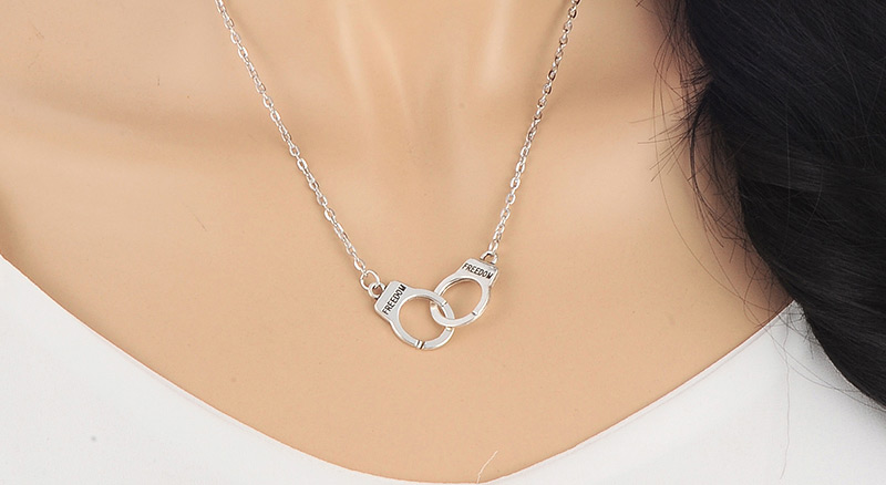 Personality Silver Color Handcuffs Pendant Decorated Simple Design,Chains