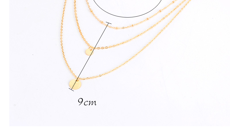 Personality Gold Color Round Pendant Decorated Multilayer Design,Chains