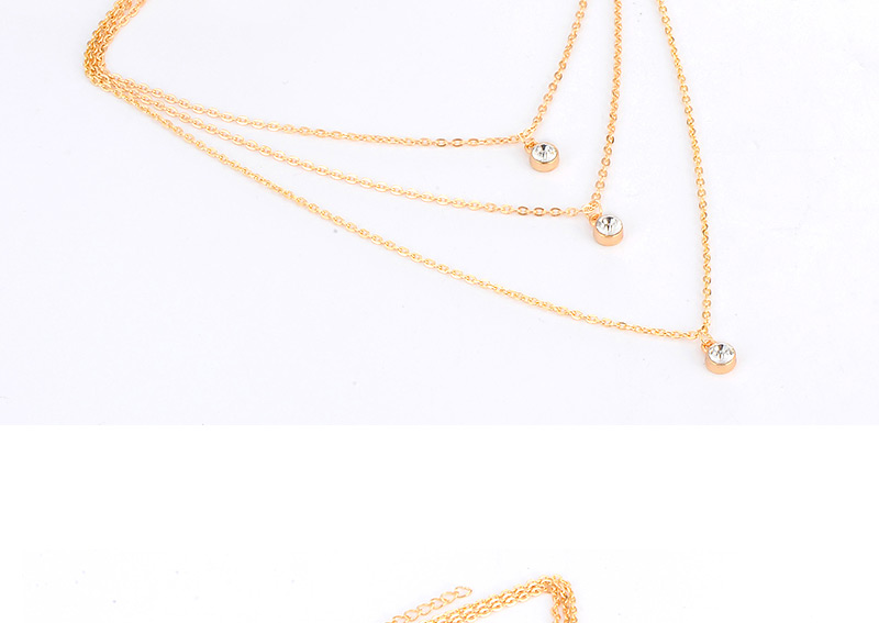 Personality Gold Color Diamond Decorated Multilayer Design,Chains