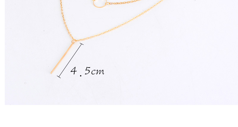 Personality Gold Color Circle Pendant Decorated Double Layer Design,Chains