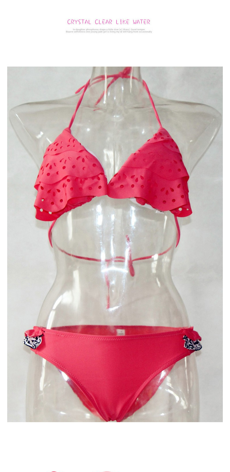 Sexy Red Flouncy Pattern Decorated Hollow Out Design  Polyester Sexy Bikini,Bikini Sets