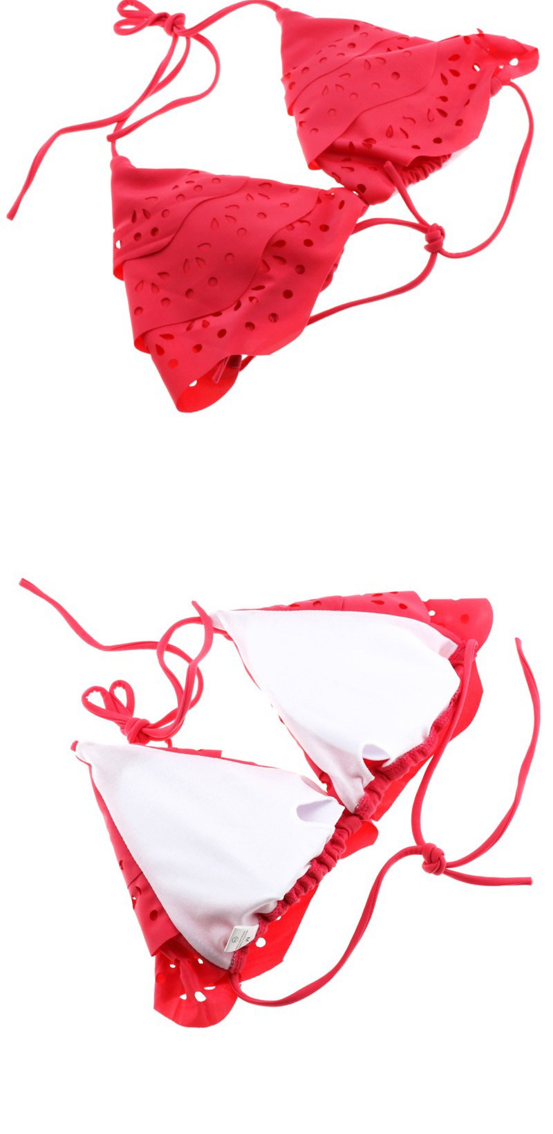 Sexy Red Flouncy Pattern Decorated Hollow Out Design  Polyester Sexy Bikini,Bikini Sets