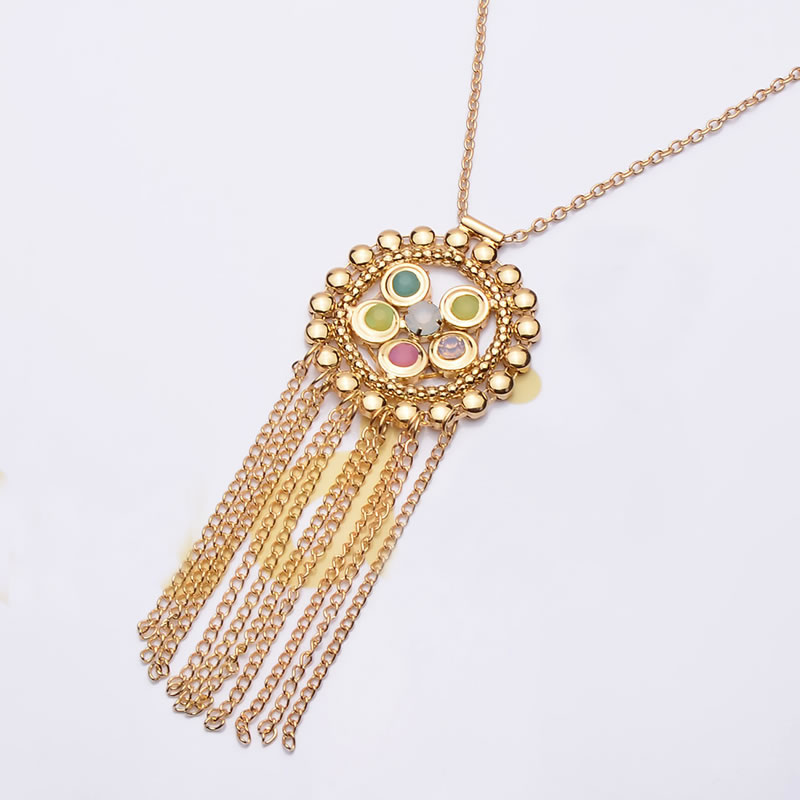 Elegant Multi-color Long Tassel&waterdrop Shape Pendant Decorated Simple Design Alloy Jewelry Sets,Jewelry Sets