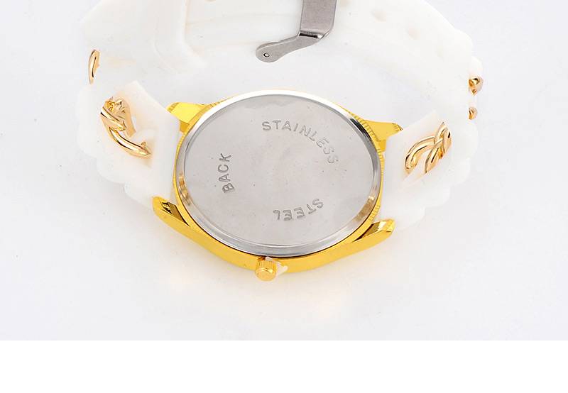 Fashion White Roman Numerals & Chain Decorated Round Case Design  Alloy Ladies Watches,Ladies Watches