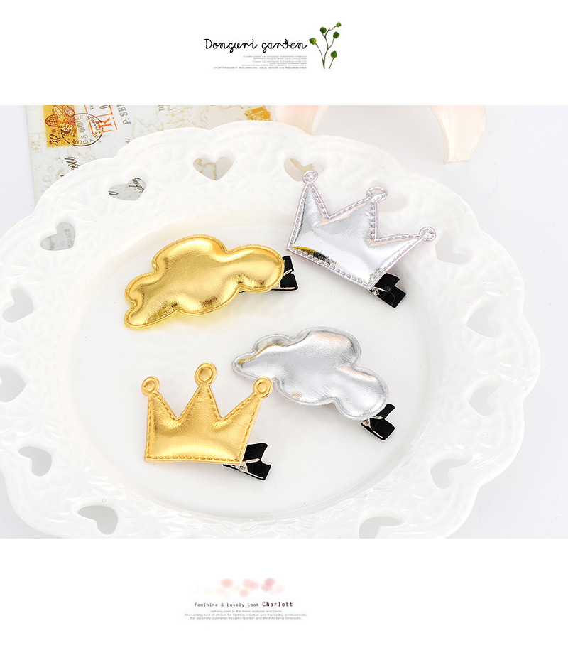 Sweet Silver+gold Color Crown&cloud Shape Decorated Simple Design (2pcs),Kids Accessories