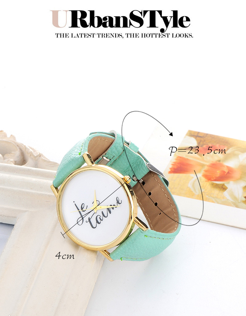Fashion Coffee Letter Pattern Decorated Simple Design  Pu Ladies Watches,Ladies Watches