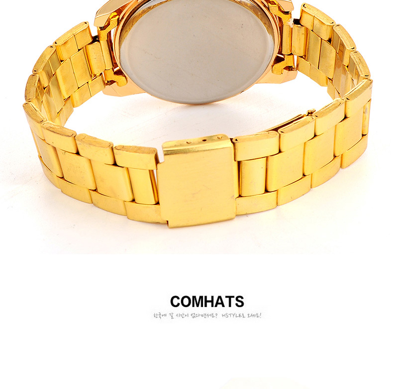 Fashion Gold Color Diamond Decorated Small Seconds Round Case Design,Men