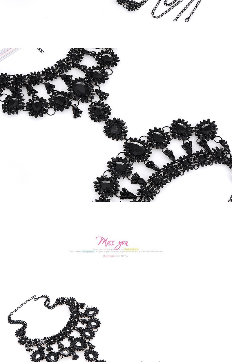 fashion Black Waterdrop Shape Diamond Decorated Symmetry Design,Body Piercing Jewelry
