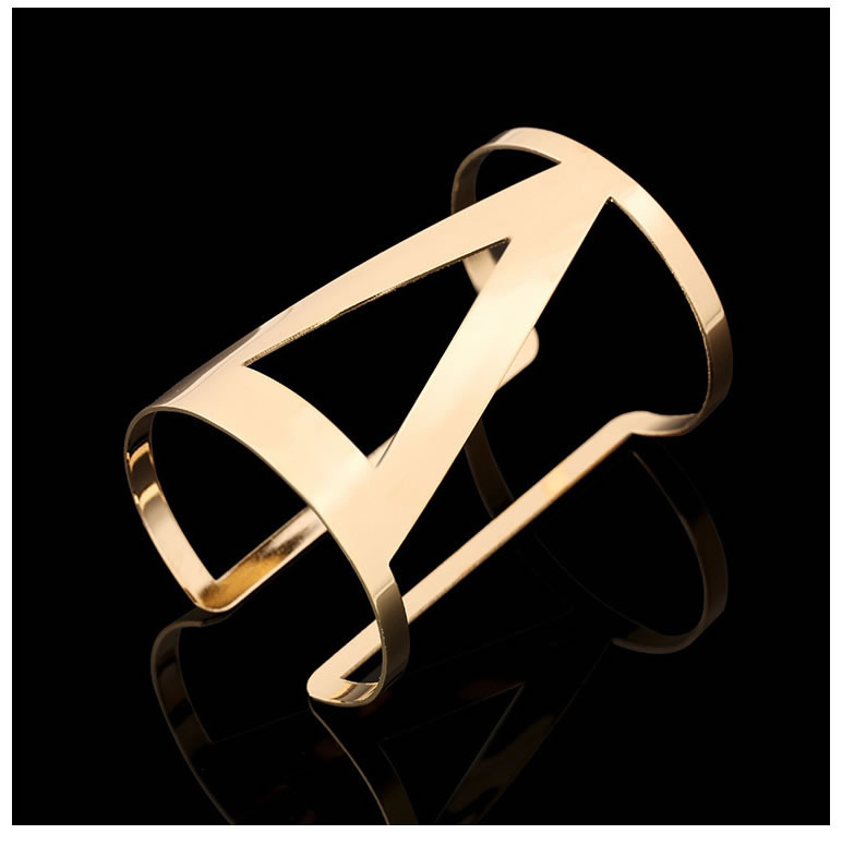 Trending Gold Color Hollow Out Triangle Opening Design,Fashion Bangles