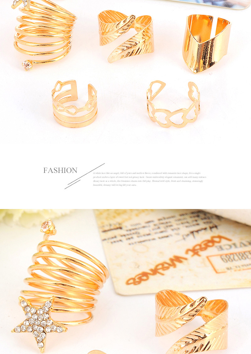 Fashion Gold Color Star Shape Decorated Multilayer Design,Rings Set