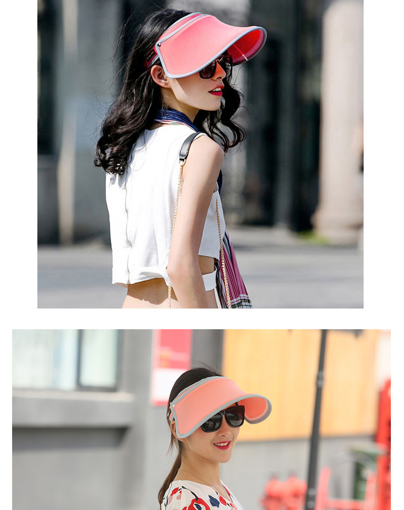 Fashion Light Red Wide Brim Hemming Simple Design,Sun Hats