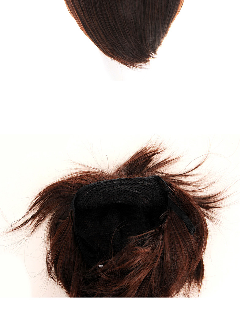 Fashion Dark Brown Tilted Bang Short Design,Wigs
