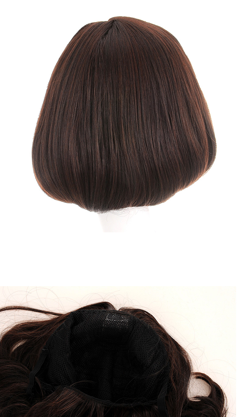 Fashion Dark Brown Carve Rinka Haircut Curly Design,Wigs