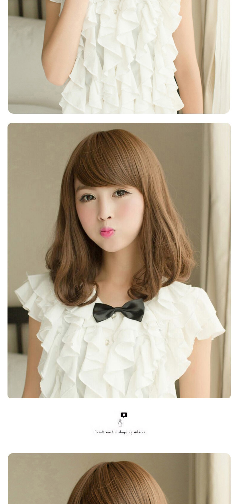 Fashion Linen Yellow Tilted Bang Rinka Haircut Curly Design High%2dtemp Fiber Wigs,Wigs