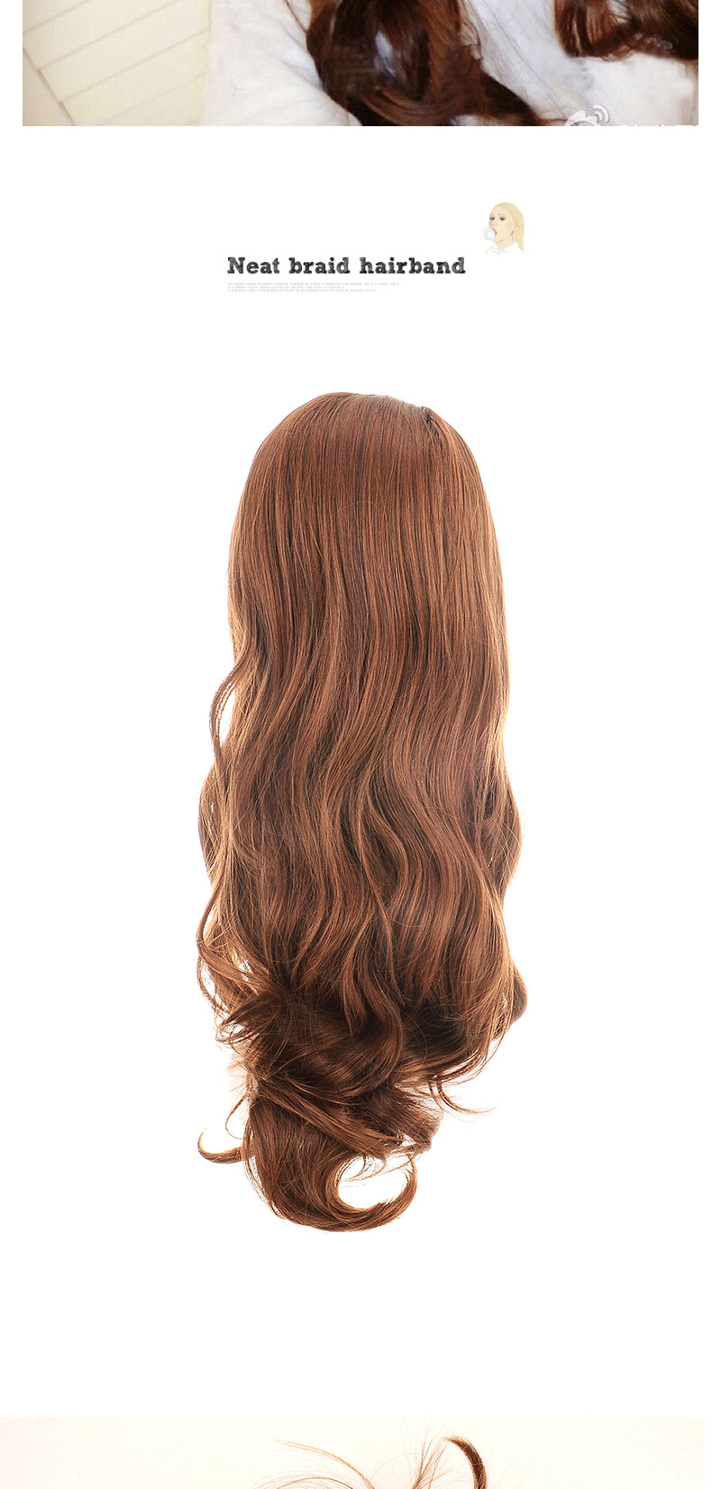 Fashion Light Brown Air Bang Long Curly Design,Wigs