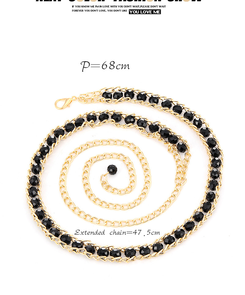 Fashion Champagne Beads Decorated Chains Weave Design,Thin belts
