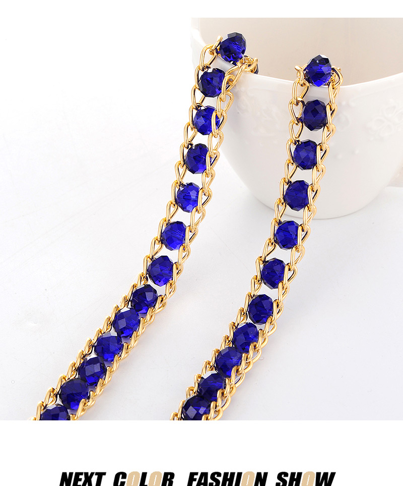 Fashion Purple Beads Decorated Chains Weave Design,Thin belts