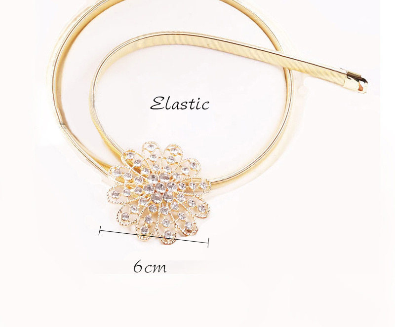 Fashion Gold Color Flower Decorated Simple Design,Thin belts