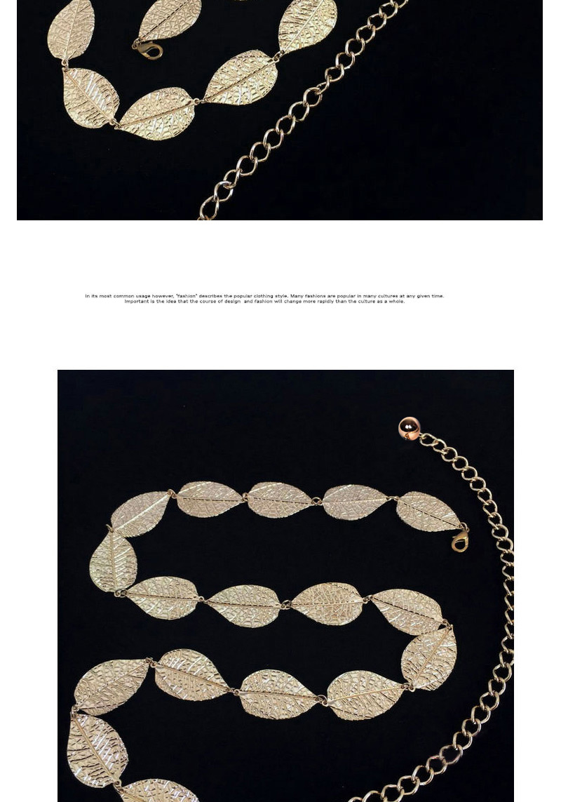 Fashion Gold Color Leaf Decorated Simple Design,Thin belts