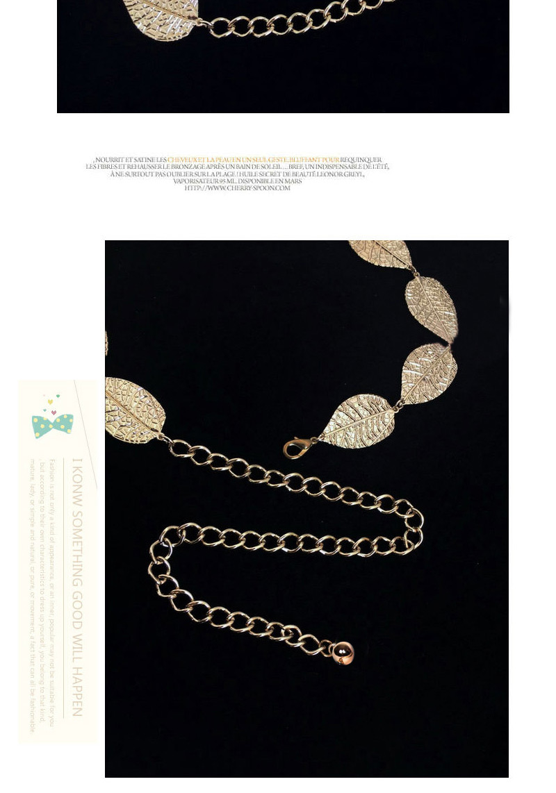 Fashion Gold Color Leaf Decorated Simple Design,Thin belts