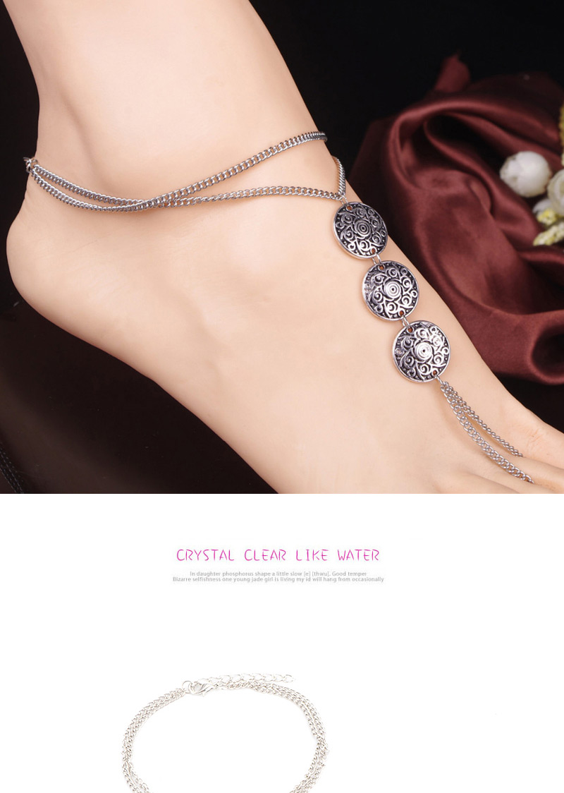Fashion Silver Color Round Shape Decorated Double Layer Design,Fashion Anklets