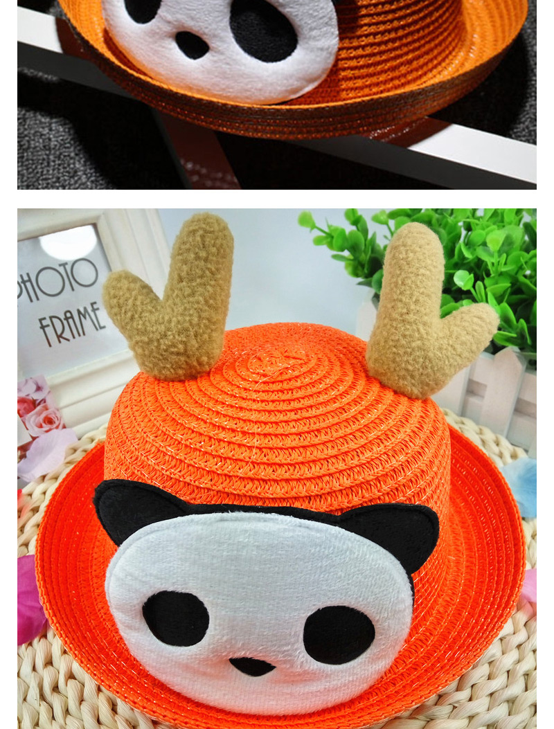 Lovely Orange Red Panda&antlers Decorated Crimping Design,Children
