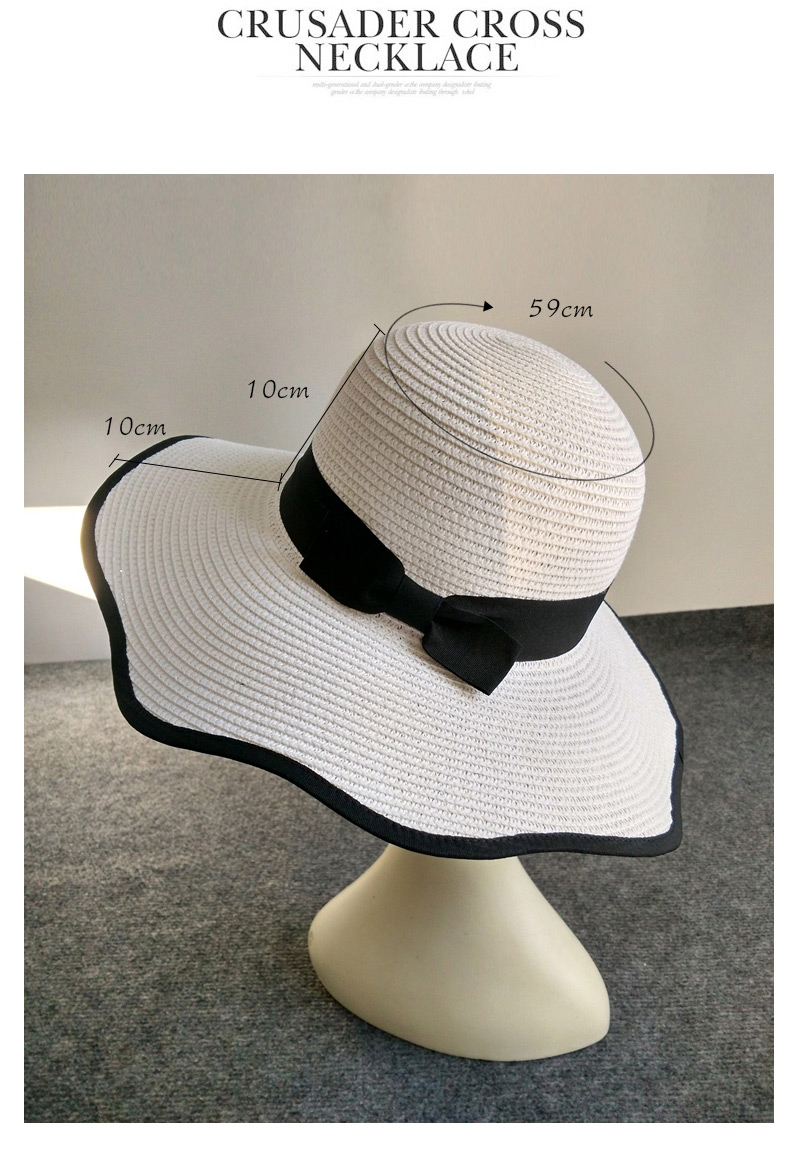 Lovely Black Bowknot With Lace Decorated Simple Design,Sun Hats