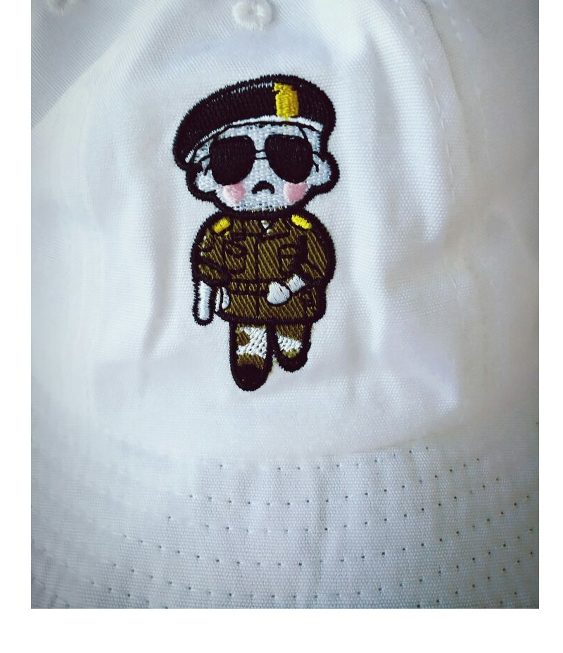 Lovely White Cartoon Soldier Pattern Dots Descendants Of The Sun Fabric Sun Hats,Sun Hats