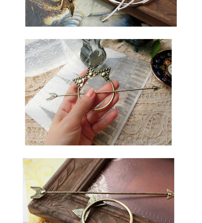 Fashion Gold Color Triangle Shape Decorated Arrow Shape Design,Hairpins