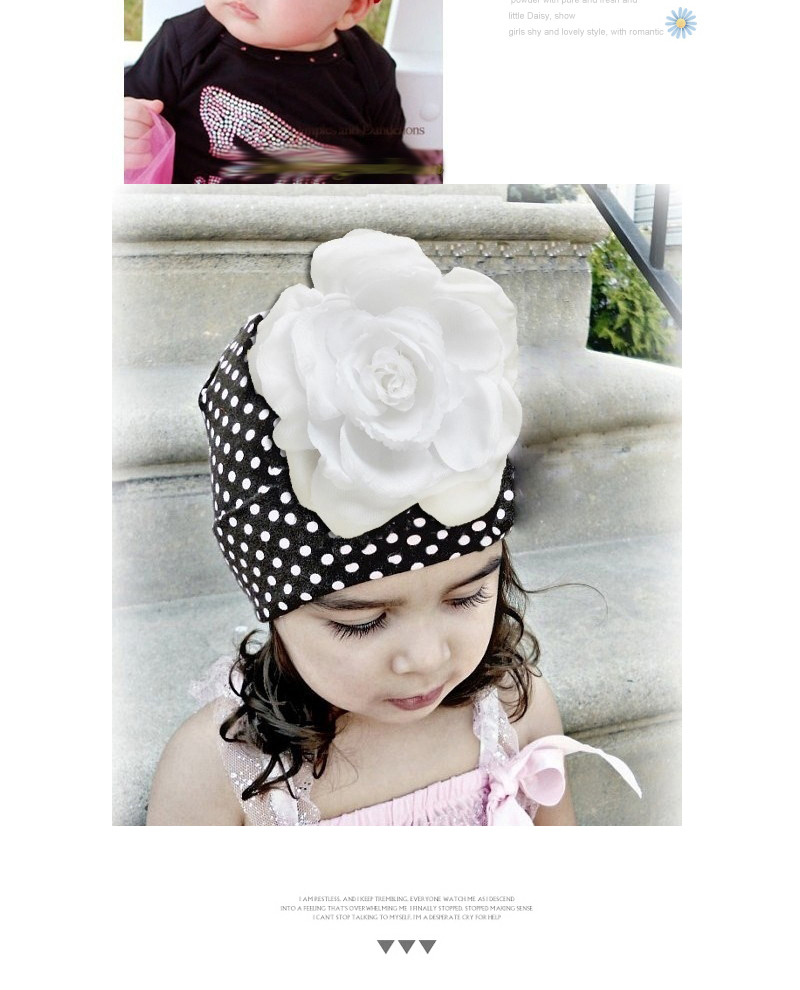 Fashion Black+white Big Flower Decorated Simple Design,Children