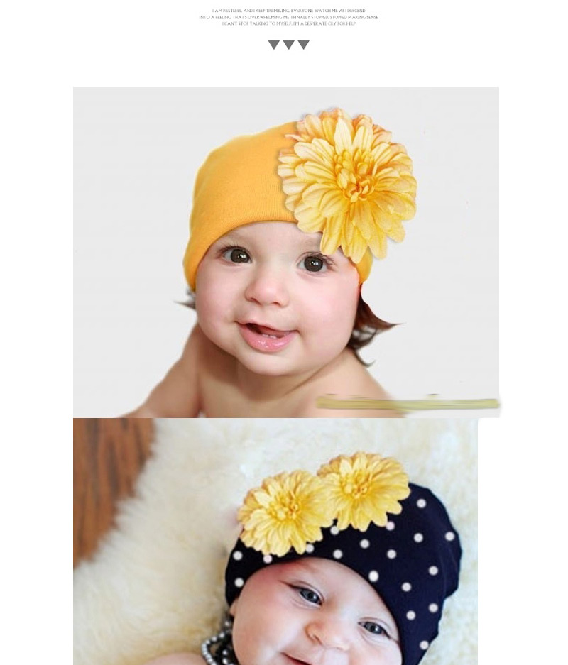 Fashion Black+yellow Two Flowers Decorated Simple Design,Children