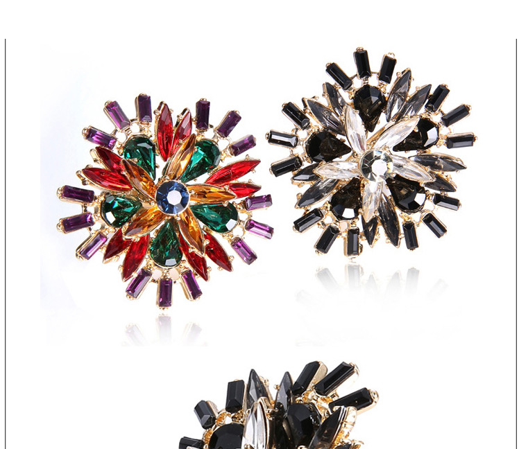 Personality Multicolor Gemstone Decorated Flower Shape Design Cz Diamond Korean Rings,Fashion Rings