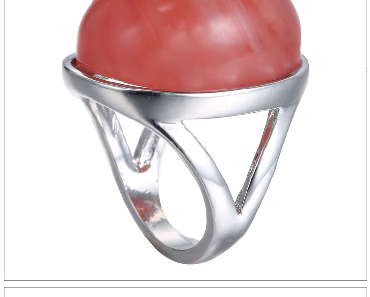 Personality Red Oval Stone Decorated Simple Design Rhinestone Korean Rings,Fashion Rings