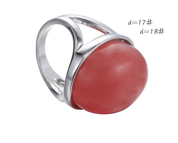 Personality Red Oval Stone Decorated Simple Design Rhinestone Korean Rings,Fashion Rings