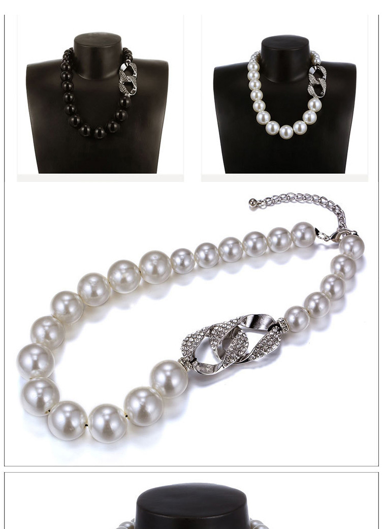 Fashion Black 8 Shape Decorated Beads Weaving Design Resin Bib Necklaces,Beaded Necklaces